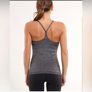 Lululemon Power Y Tank Heathered Black / Black 6